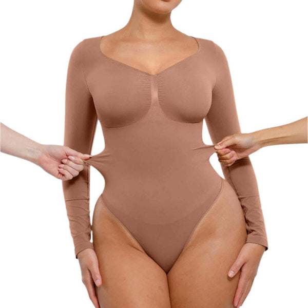 Body Gainant Manches Longues Sans Coutures – Silhouette Sculptée & Confort Absolu