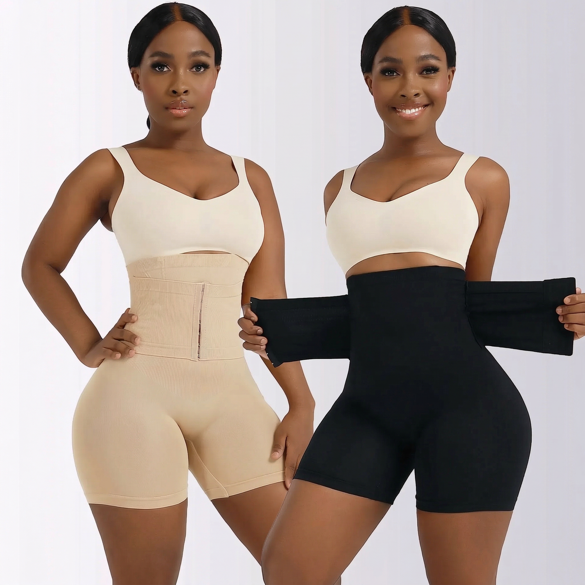Short Gainant Taille Haute Sculptant Effet Ventre Plat