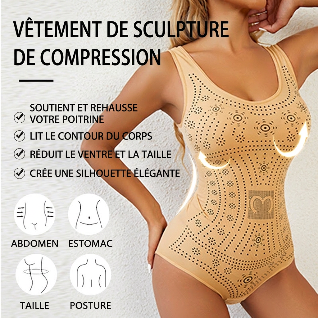 Body Gainant Compression Invisible  Ventre Plat Silhouette Sculptée
