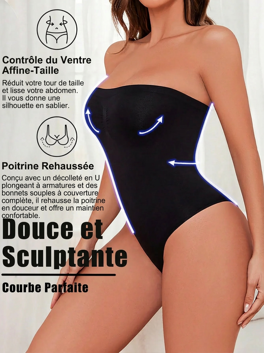 Body Gainant Sans Bretelles Effet Ventre Plat & Silhouette Sculptée