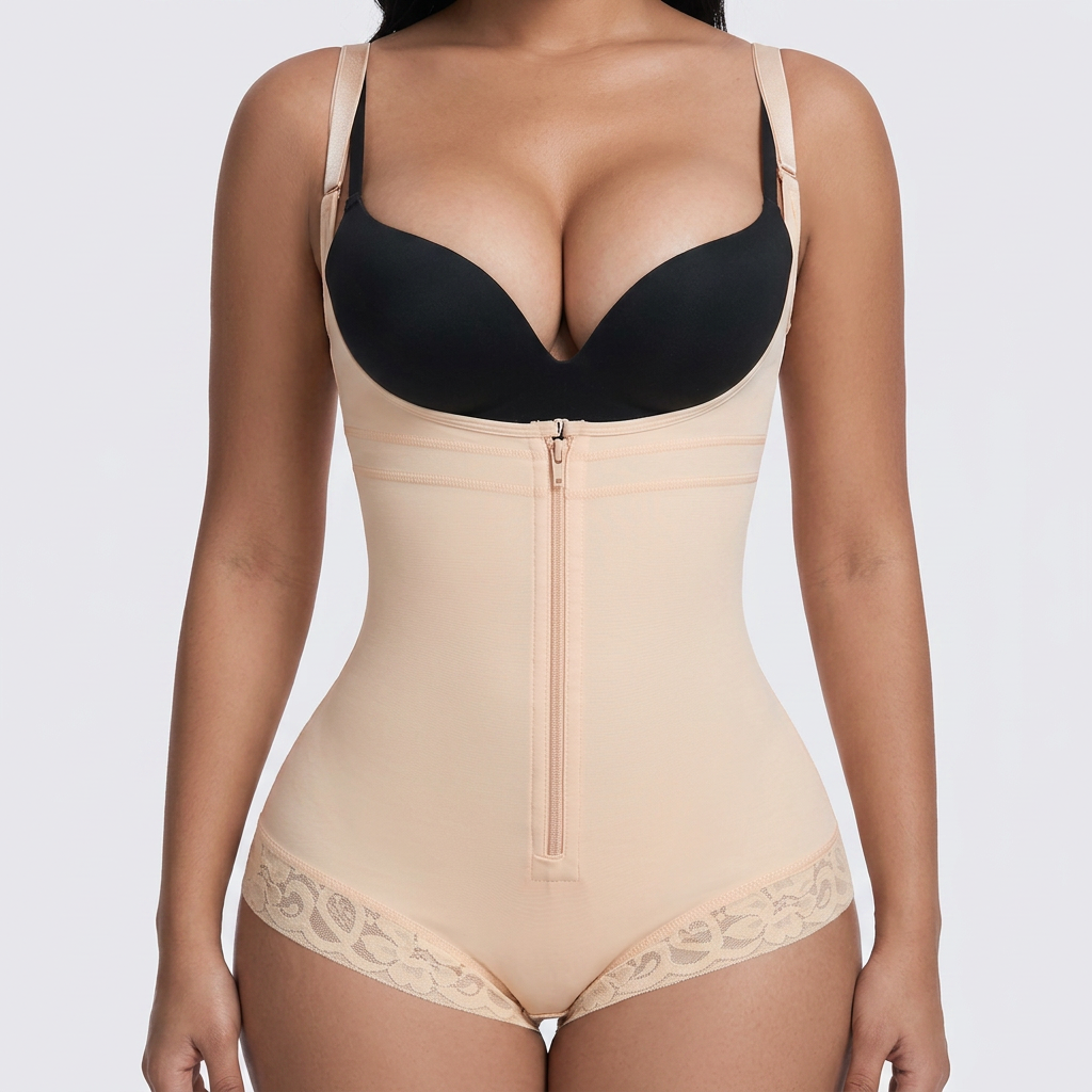 Gaine Sculptante Intégrale Zip Frontal – Taille Sculptée & Maintien Invisible