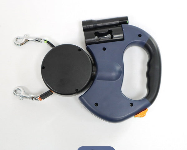 Flexi Paw - Laisse double pour chien avec pivot anti-enchevêtrement et lumière LED