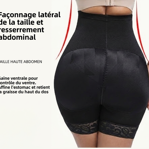 Short Gainant Taille Haute Zip Frontal – Compression 360° & Ventre Plat