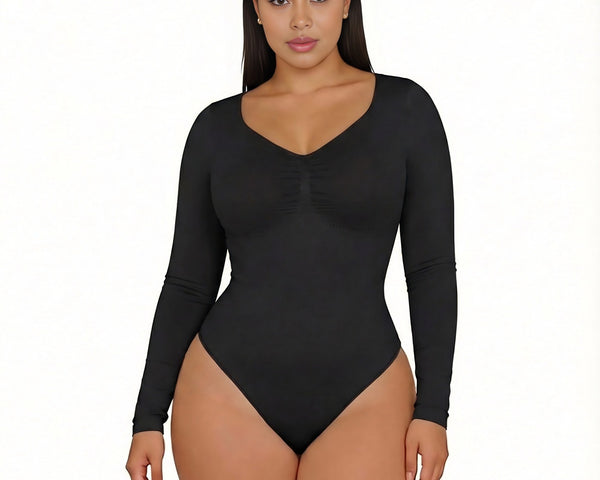 Body Gainant Manches Longues Sans Coutures – Silhouette Sculptée & Confort Absolu