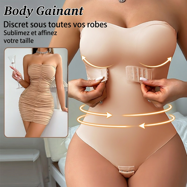 Body Gainant Sans Bretelles Haute Compression – Effet Ventre Plat & Taille Fine