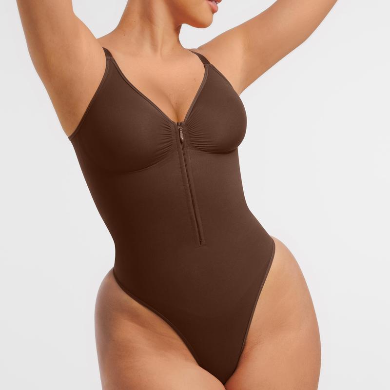 Body Sculptant Gainant Zippé Effet Ventre Plat & Taille Fine
