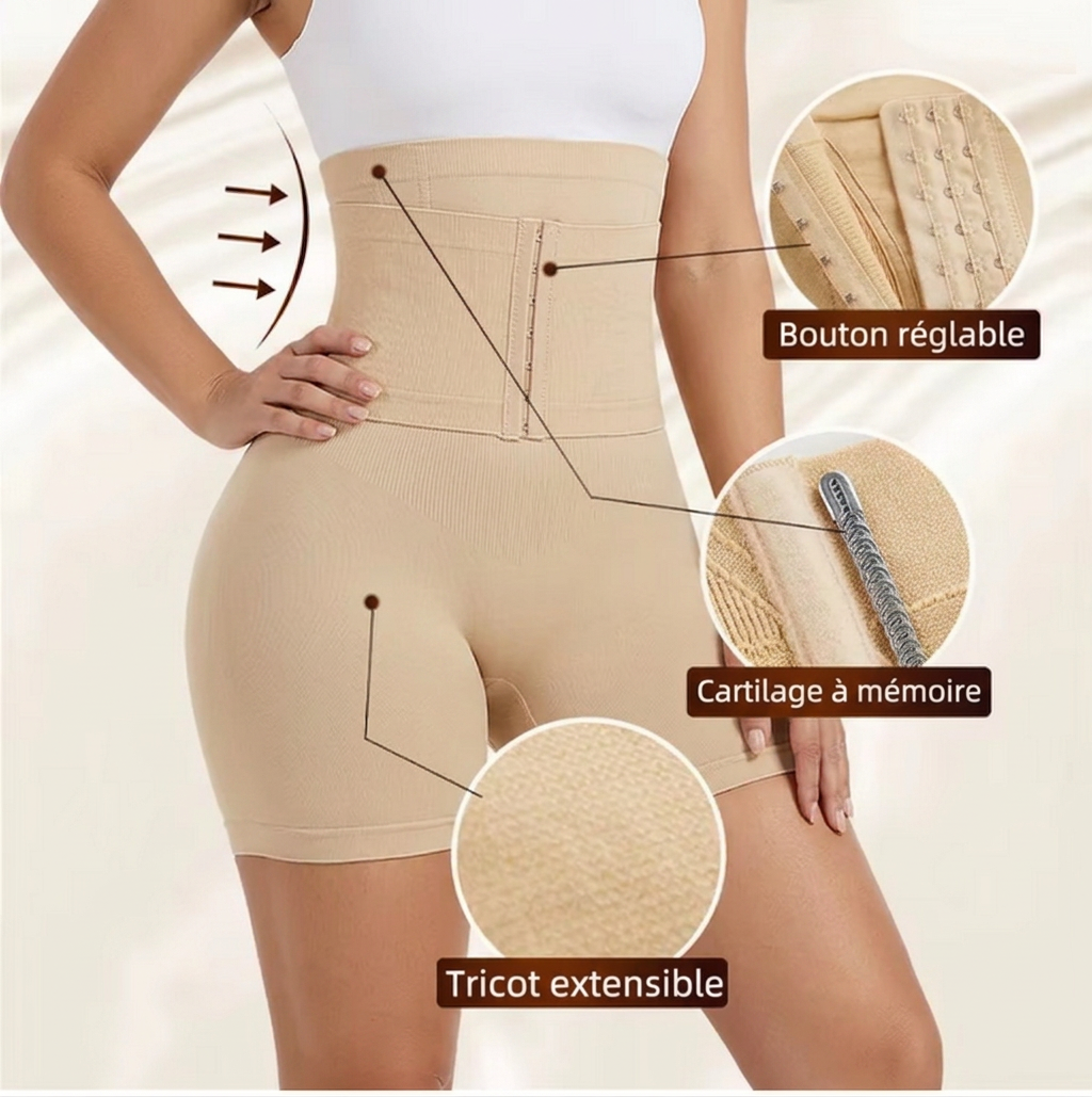 Shorty Gainant Taille Haute 2-en-1 – Taille Sculptée & Courbes Sublimées