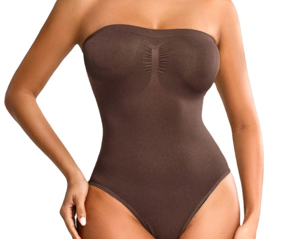 Body Gainant Sans Bretelles Effet Ventre Plat & Silhouette Sculptée