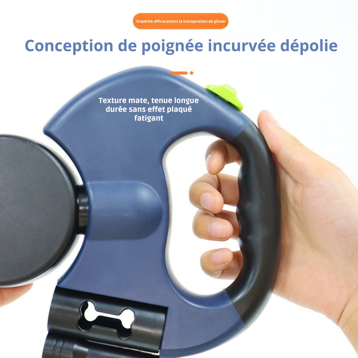 Flexi Paw - Laisse double pour chien avec pivot anti-enchevêtrement et lumière LED