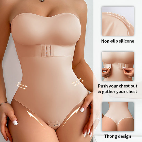 Body Gainant Bustier String Effet Ventre Plat & Silhouette Sculptée