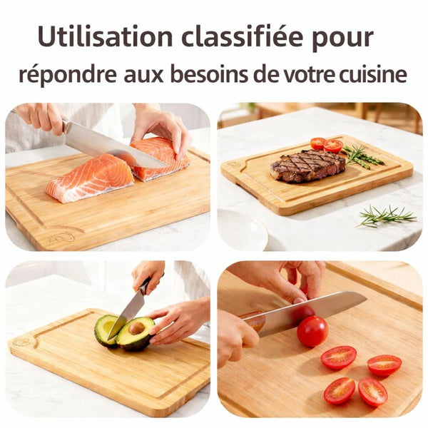 Ensemble de Planches à Découper en Bambou – Organisation, Hygiène & Élégance