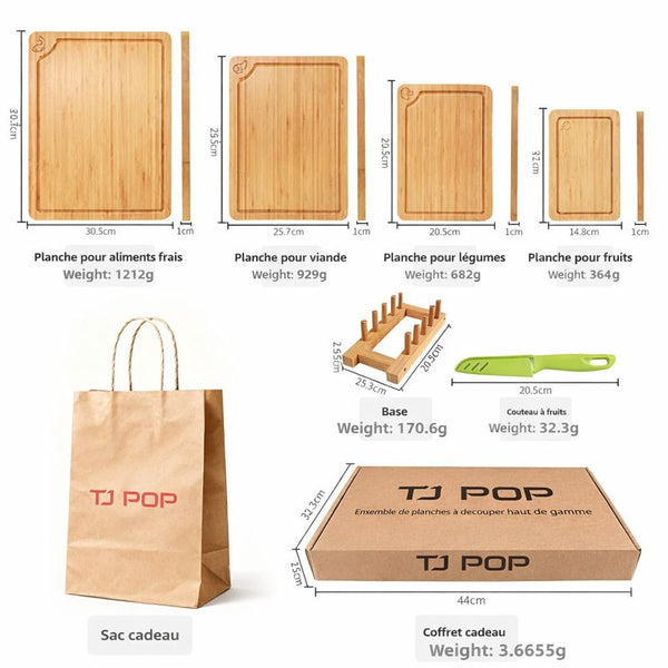 Ensemble de Planches à Découper en Bambou – Organisation, Hygiène & Élégance