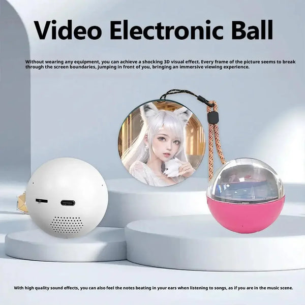 Boule de cristal vidéo 3D, bricolage, mémoire, lampe boule de verre, affichage de pixels sphériques, écran de 2.7 pouces, lecteur de vidéos de 4 go pour cadeau