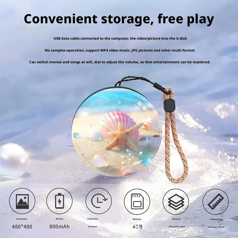 Boule de cristal vidéo 3D, bricolage, mémoire, lampe boule de verre, affichage de pixels sphériques, écran de 2.7 pouces, lecteur de vidéos de 4 go pour cadeau