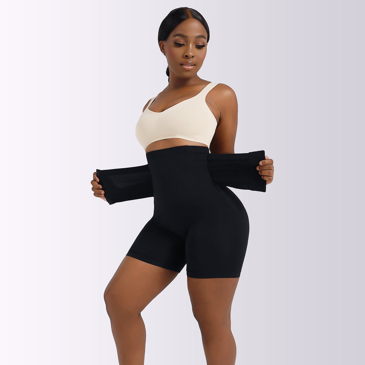 Short Gainant Taille Haute Sculptant Effet Ventre Plat