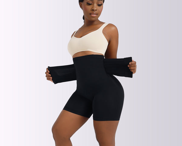 Short Gainant Taille Haute Sculptant Effet Ventre Plat