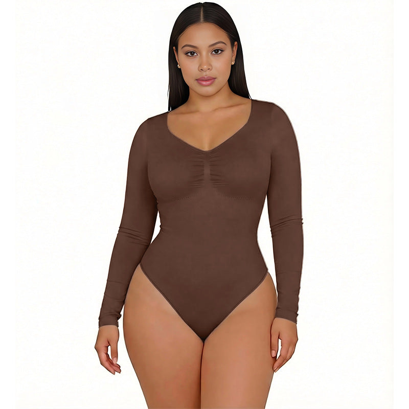 Body Gainant Manches Longues Sans Coutures – Silhouette Sculptée & Confort Absolu